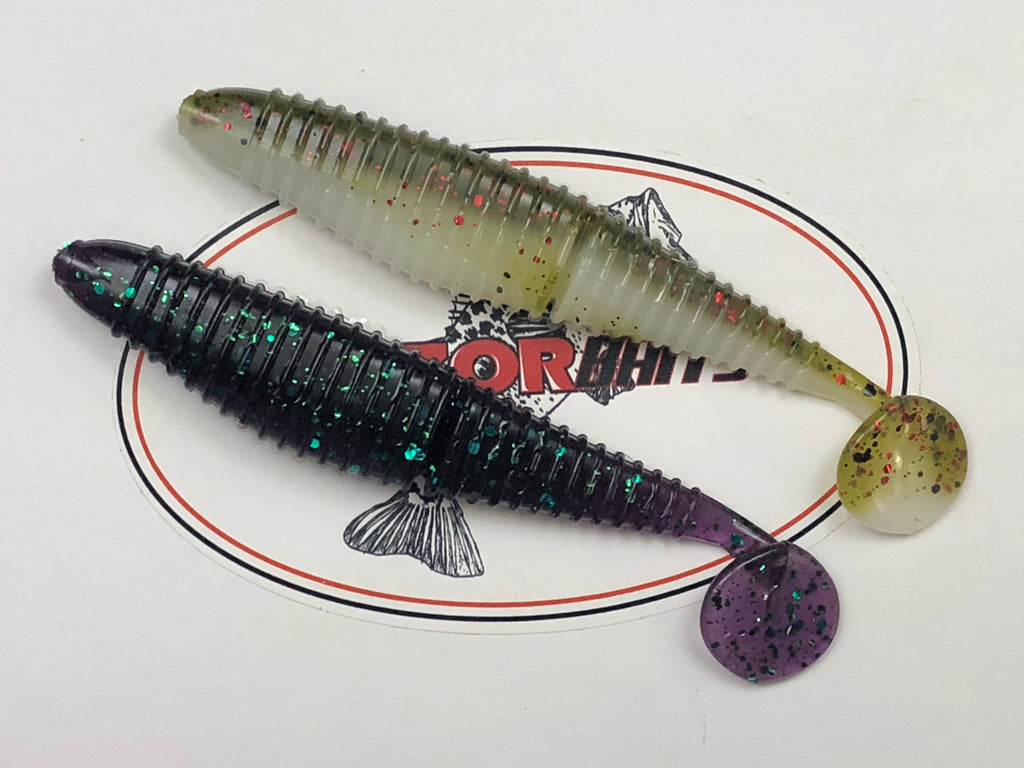 5” Watermelon Seed stick worm, soft plastic bait, senko style, bass fishing